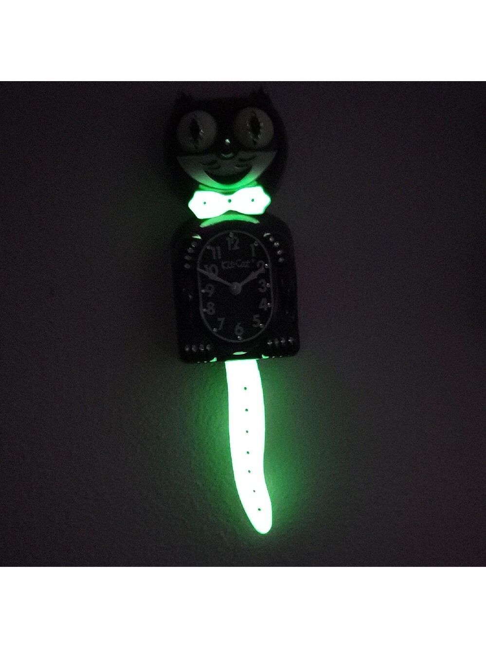 Rare Jeweled Boysenberry Kit Cat Klock with glow in the dark bow tie & tail - Picture 8 of 12
